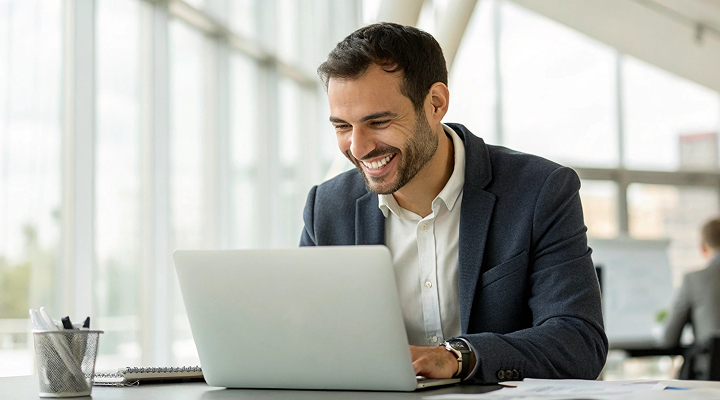 Business professional using PaxRide for scalable airport transfers and seamless business travel solutions.